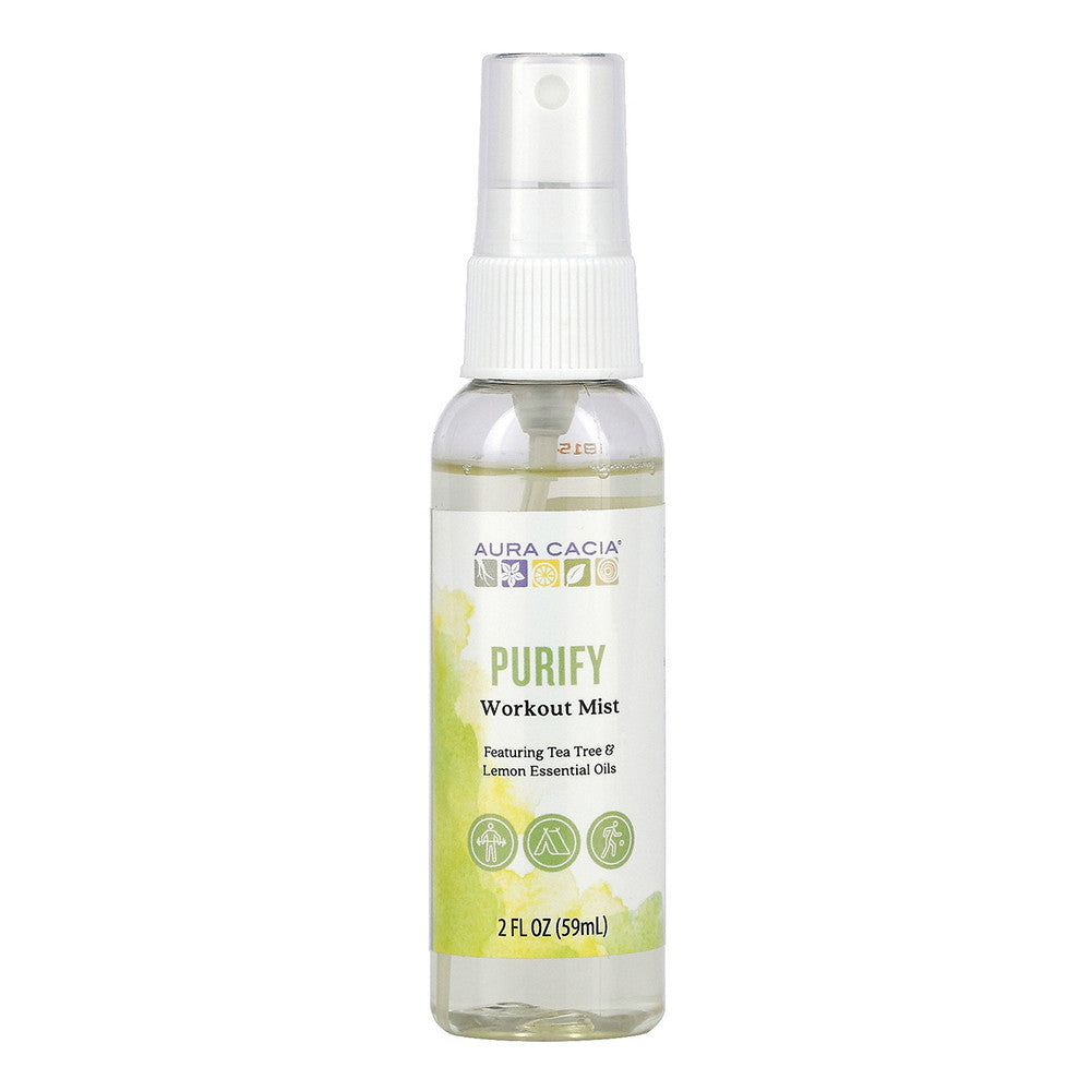 Aura Cacia Purify Workout Mist, Tea Tree and Lemon Essential Oil, 2 Oz